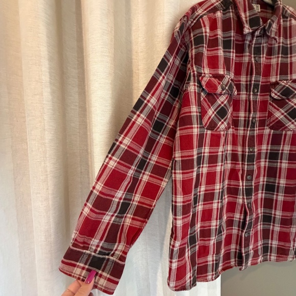 Duluth Trading Co. Red Plaid Cotton Flannel heavyweight Shirt, Size 2XL Tall - Picture 5 of 12